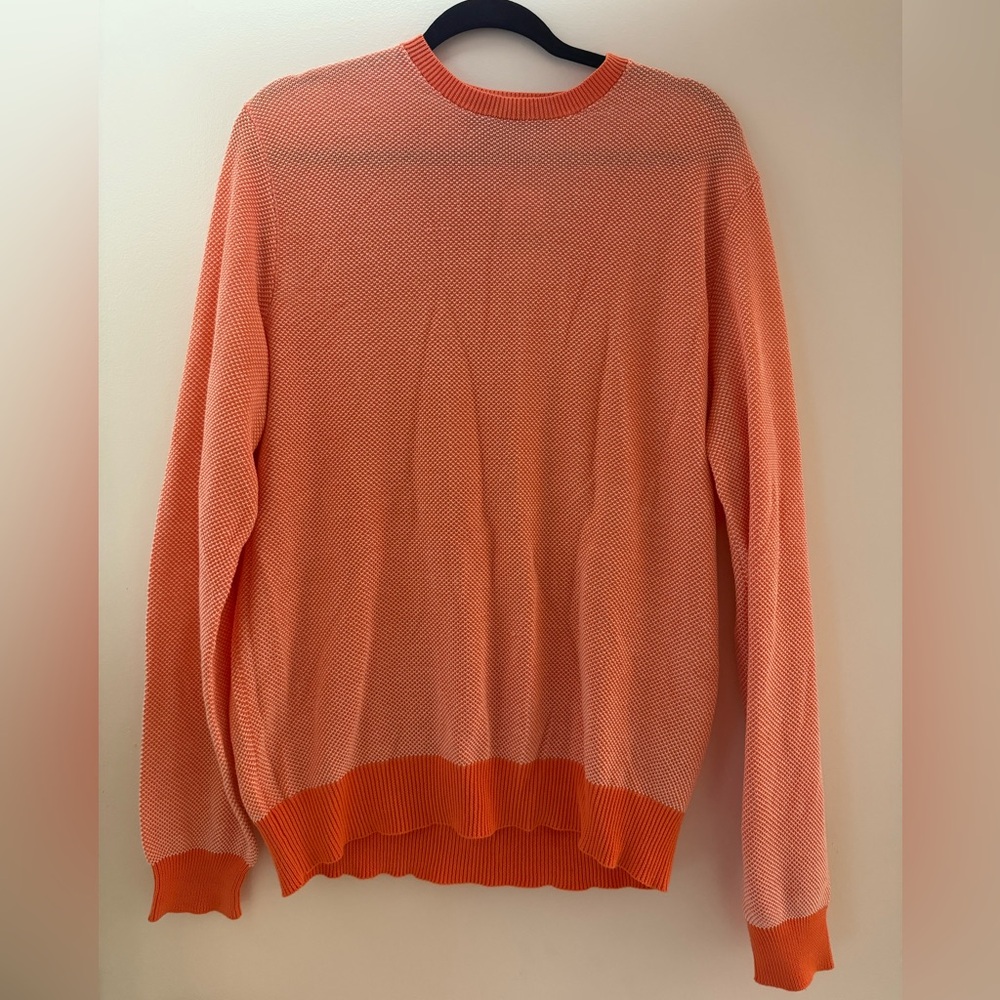 Polo Ralph Lauren Silk and Pima Cotton Crewneck Sweater Men’s L Coral Orange